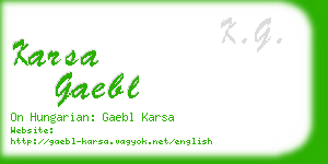 karsa gaebl business card